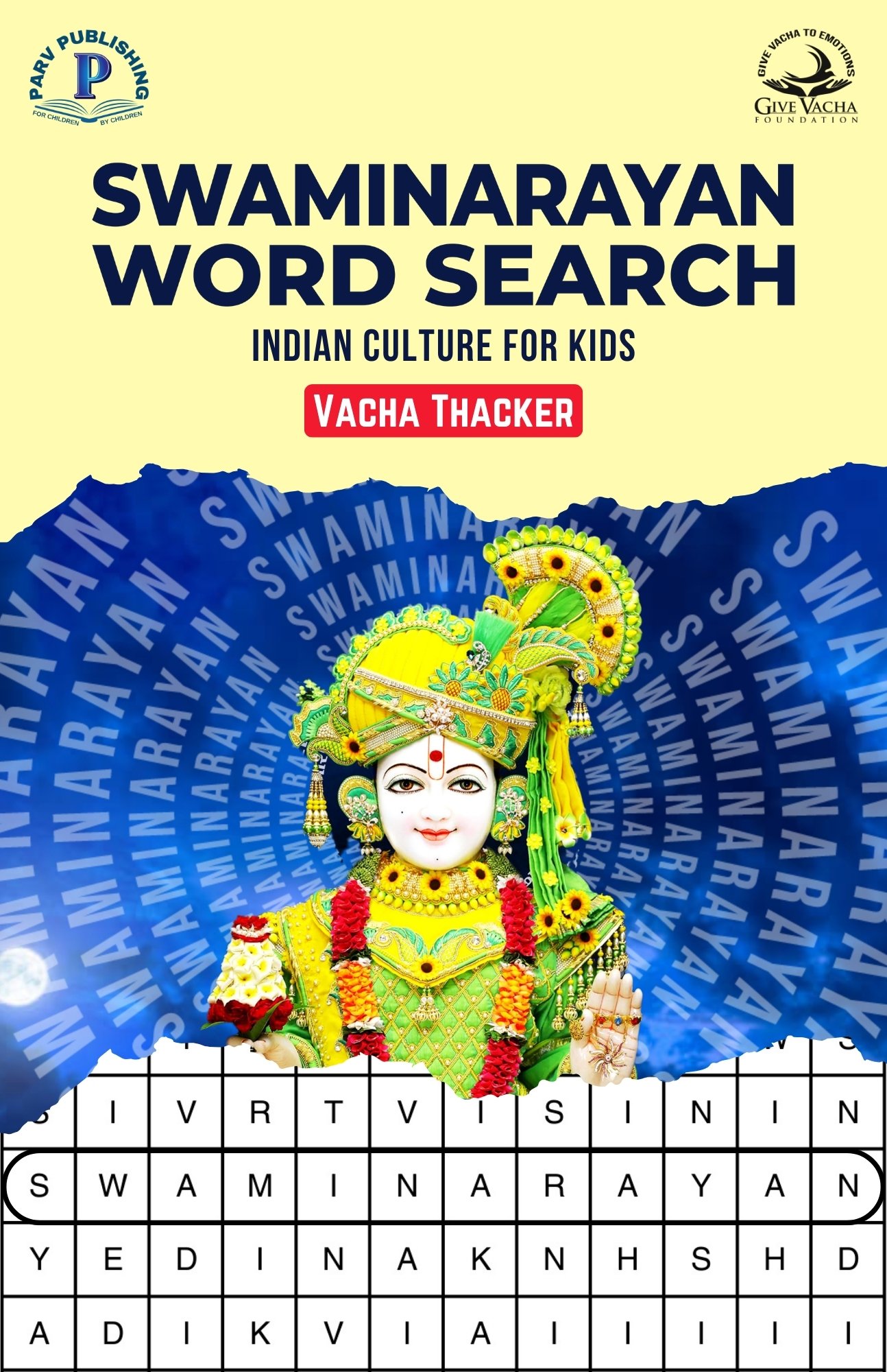 "Swaminarayan Word Search: Indian Culture for Kids" book by Vacha Thacker. Published by Krup Publishing.